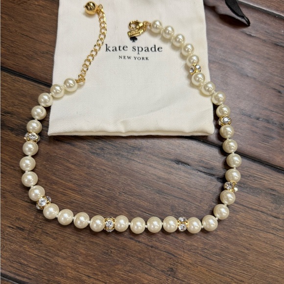 kate spade Jewelry - Kate Spade Pearl Necklace with Gold/Crystal, and Silver Accents NWOT
